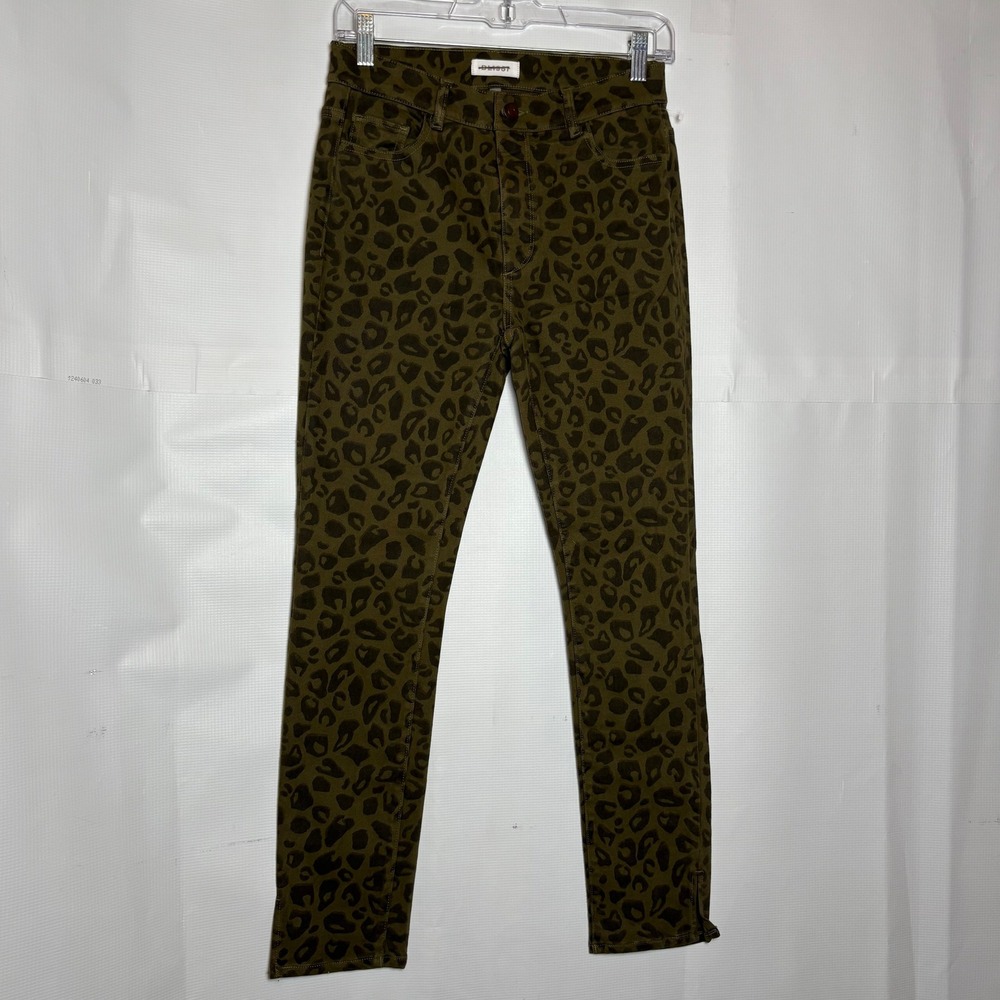 DL1961 Womens Olive Green Farrow Ankle Leopard Print Skinny Jeans Size 26 SAMPLE